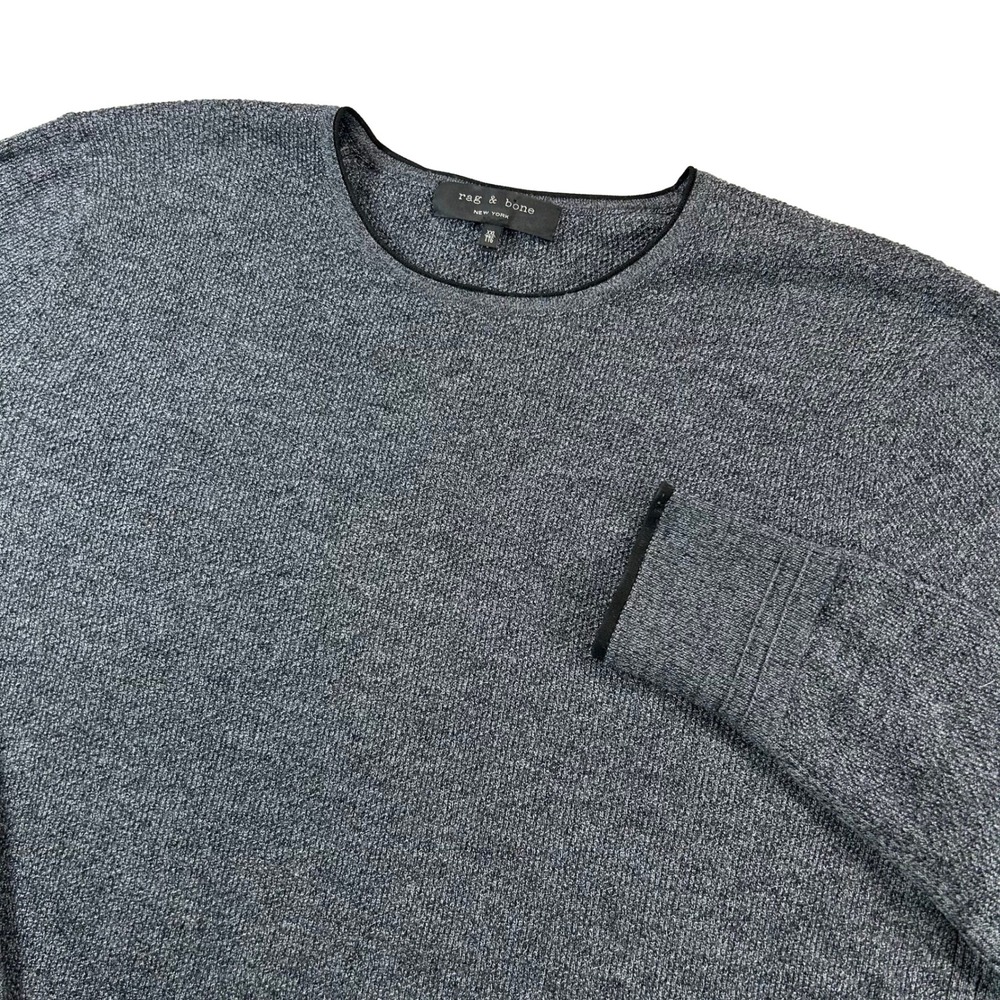 rag & bone Sweater Mens XXL Grey Merino Wool Crew Neck Long Sleeve Knit 20072
